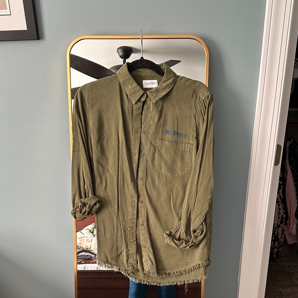 Lauren Moshi Khaki Button-Down Shirt